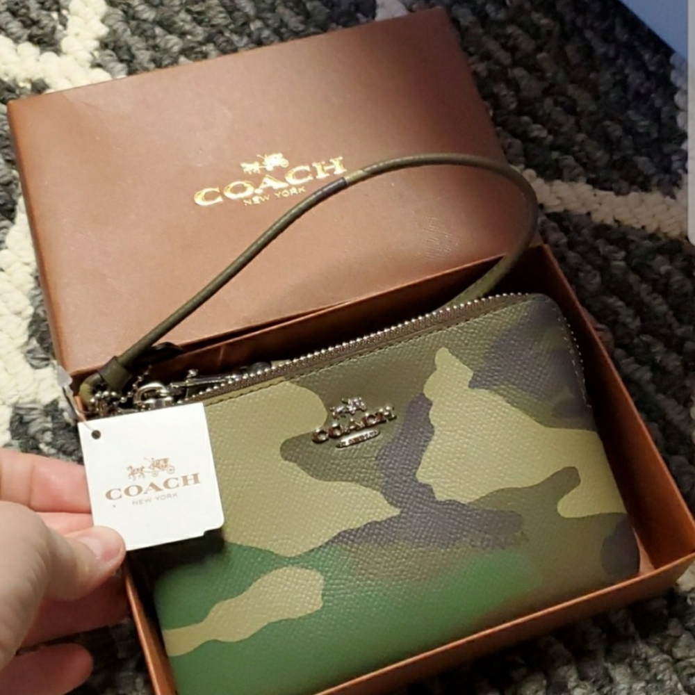 Coach camouflage/camo wristlet